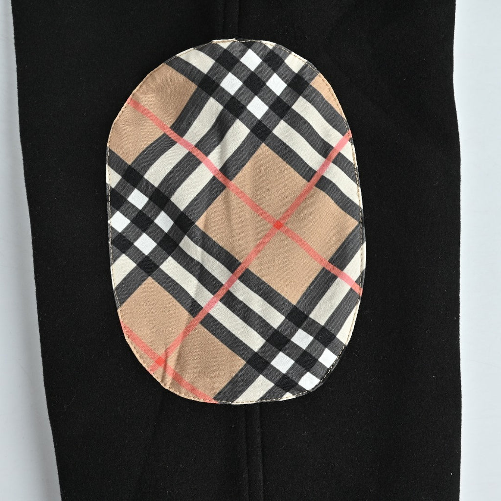 Burberry Check Elbow-Patch Button-Front Jacket | Black