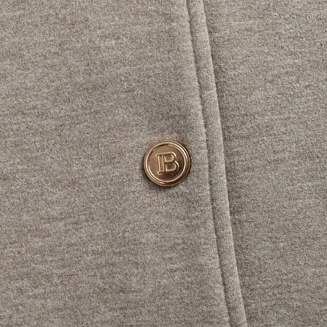 Burberry Check Elbow-Patch Button-Front Jacket | Grey