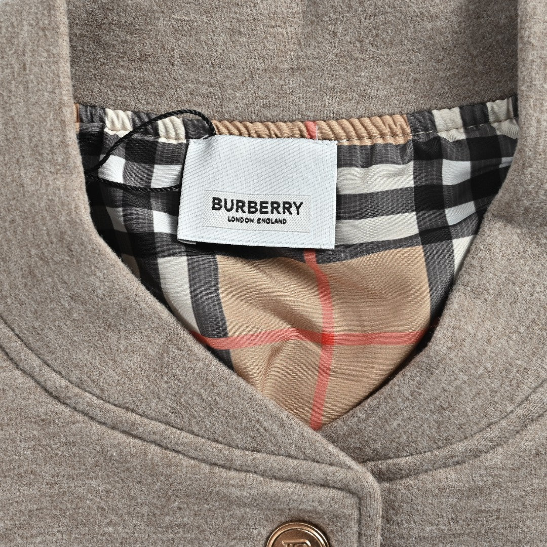 Burberry Check Elbow-Patch Button-Front Jacket | Grey