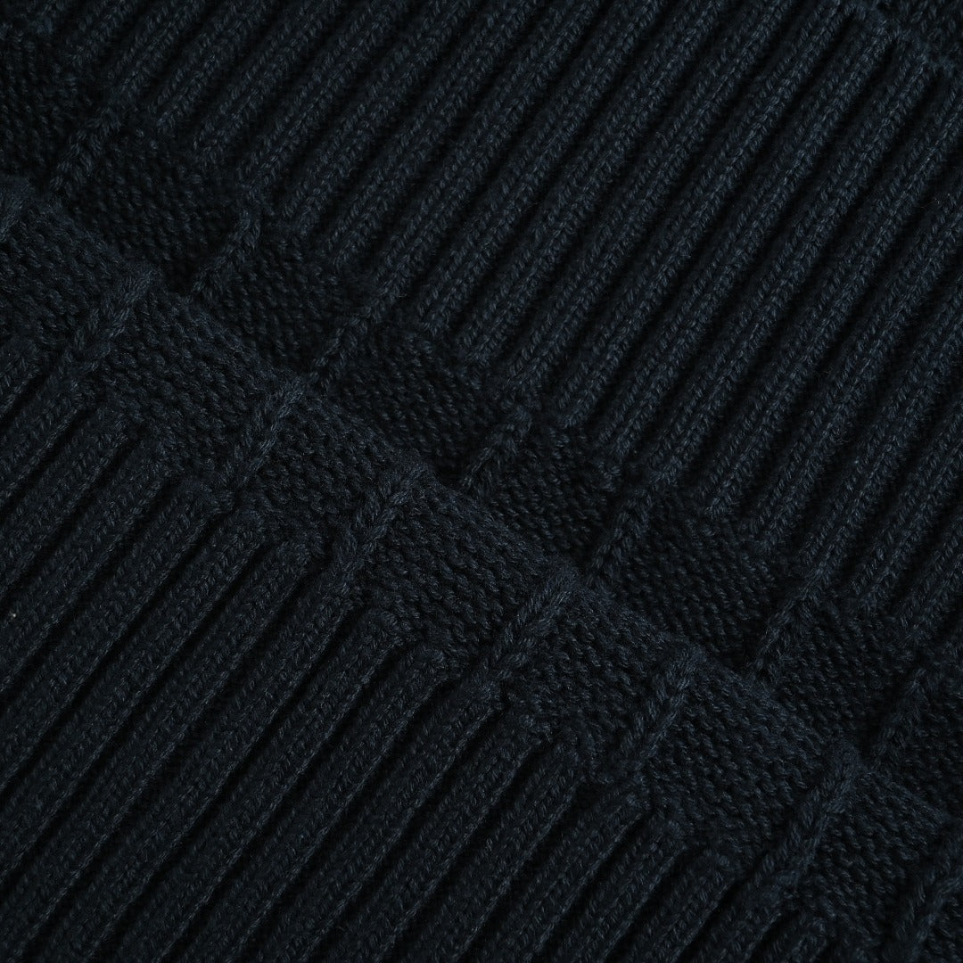 Ralph Lauren Pony-Logo Cable-Knit Hooded Sweater | Dark Navy