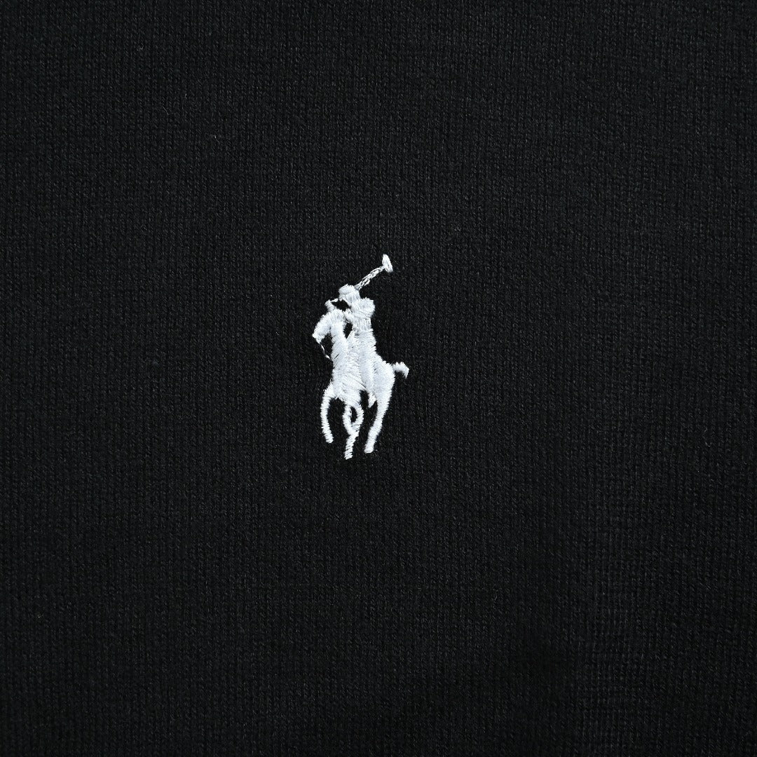Polo Ralph Lauren Pony-Logo Fine-Knit Long-Sleeve Polo Shirt | Black