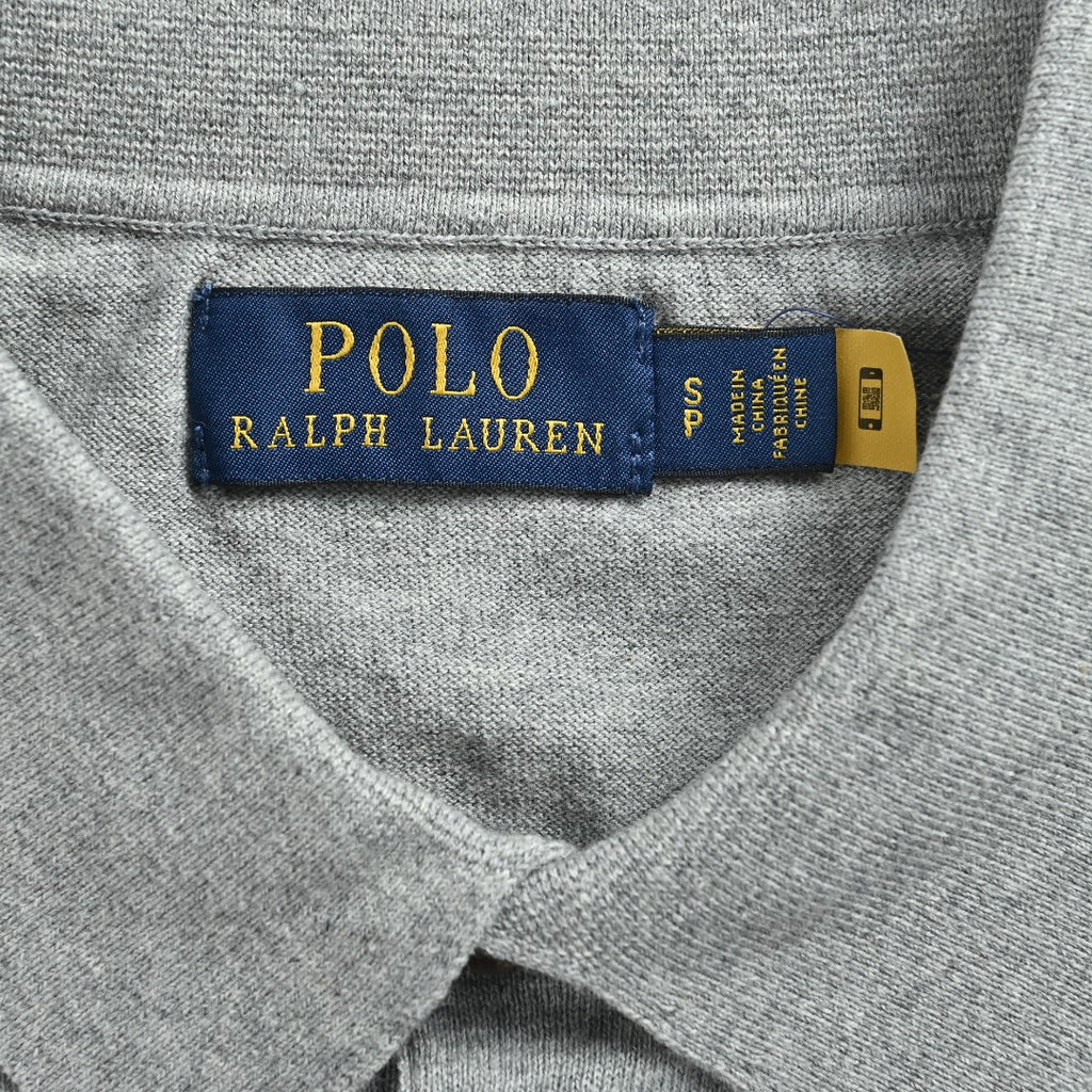 Polo Ralph Lauren Pony-Logo Fine-Knit Long-Sleeve Polo Shirt | Light Grey