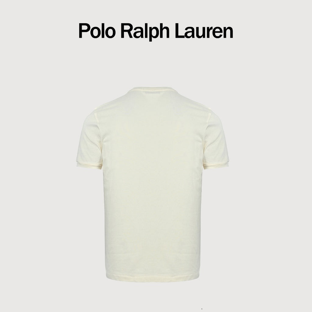Ralph Lauren Pony-Logo Three-Button Stand-Collar Short-Sleeve Shirt | Ivory