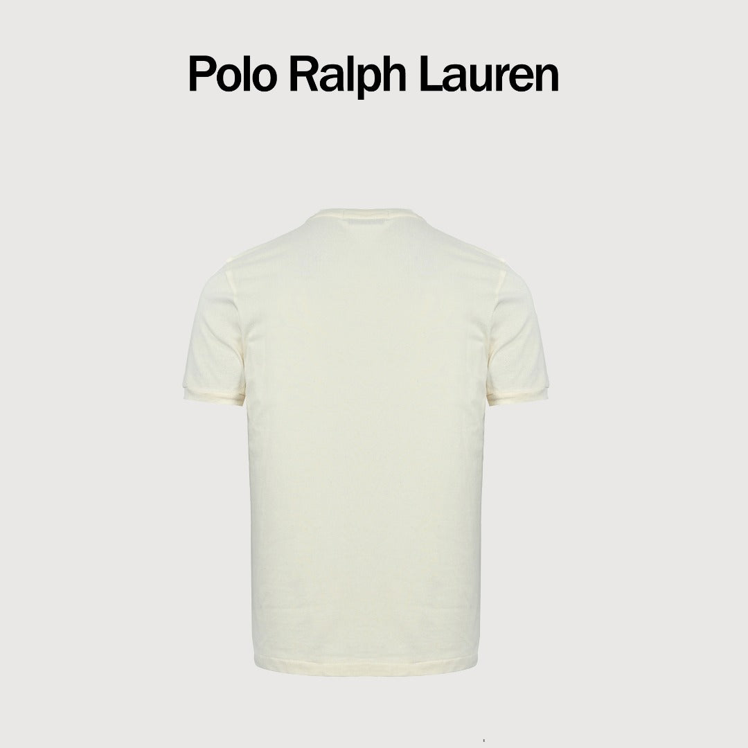 Ralph Lauren Pony-Logo Three-Button Stand-Collar Short-Sleeve Shirt | Ivory