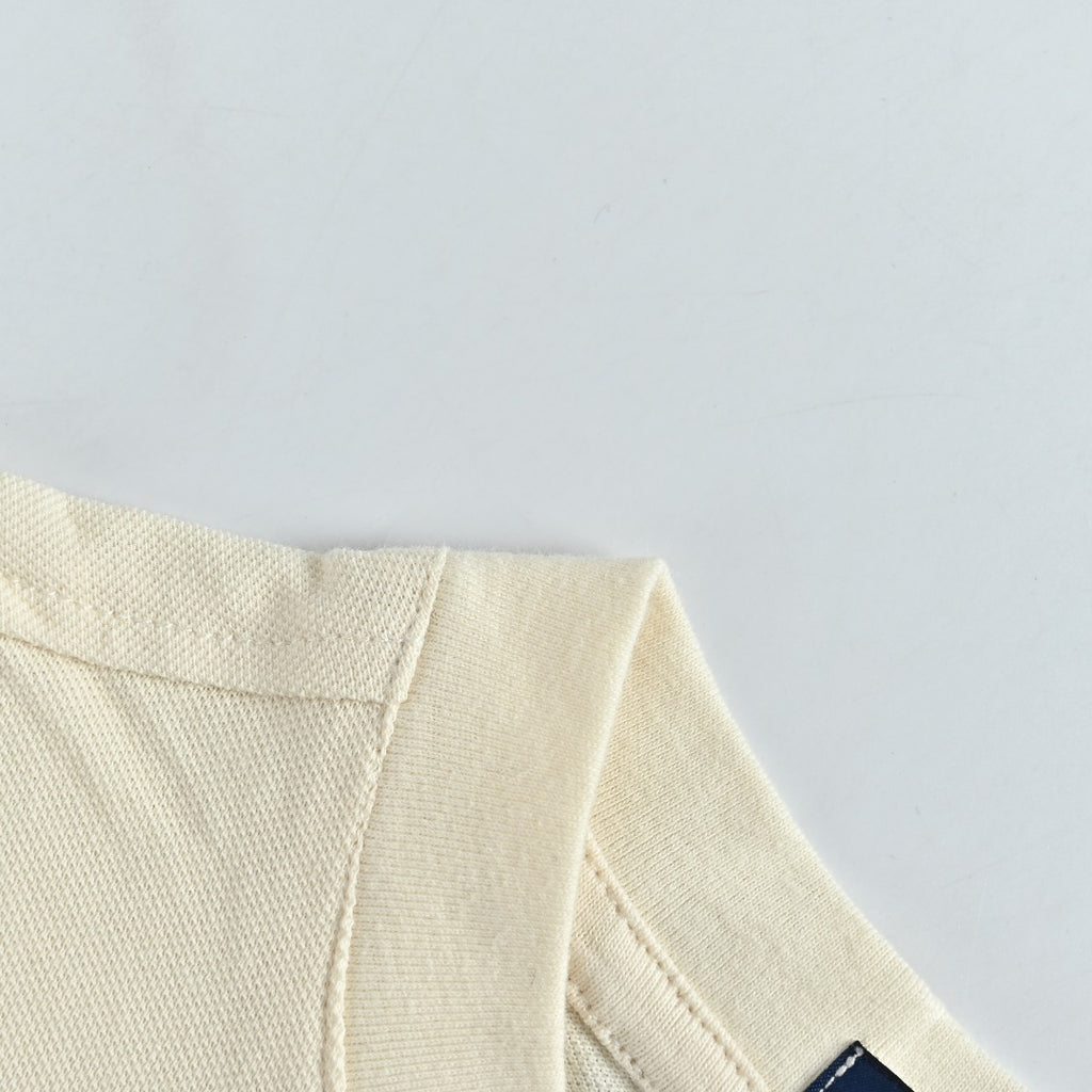 Ralph Lauren Pony-Logo Three-Button Stand-Collar Short-Sleeve Shirt | Ivory