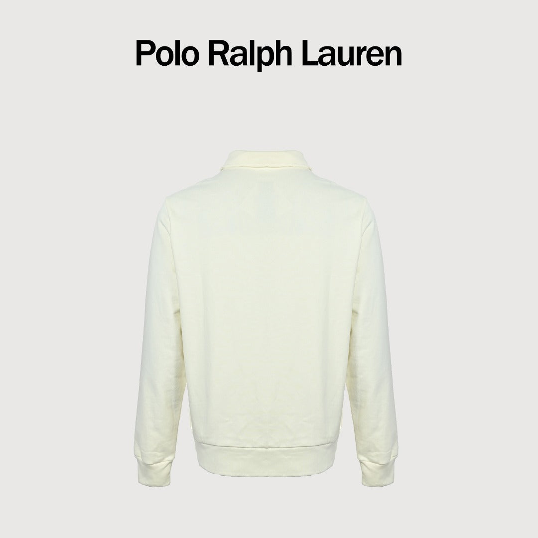 Ralph Lauren Pony-Logo Half-Zip Sweatshirt | Ivory