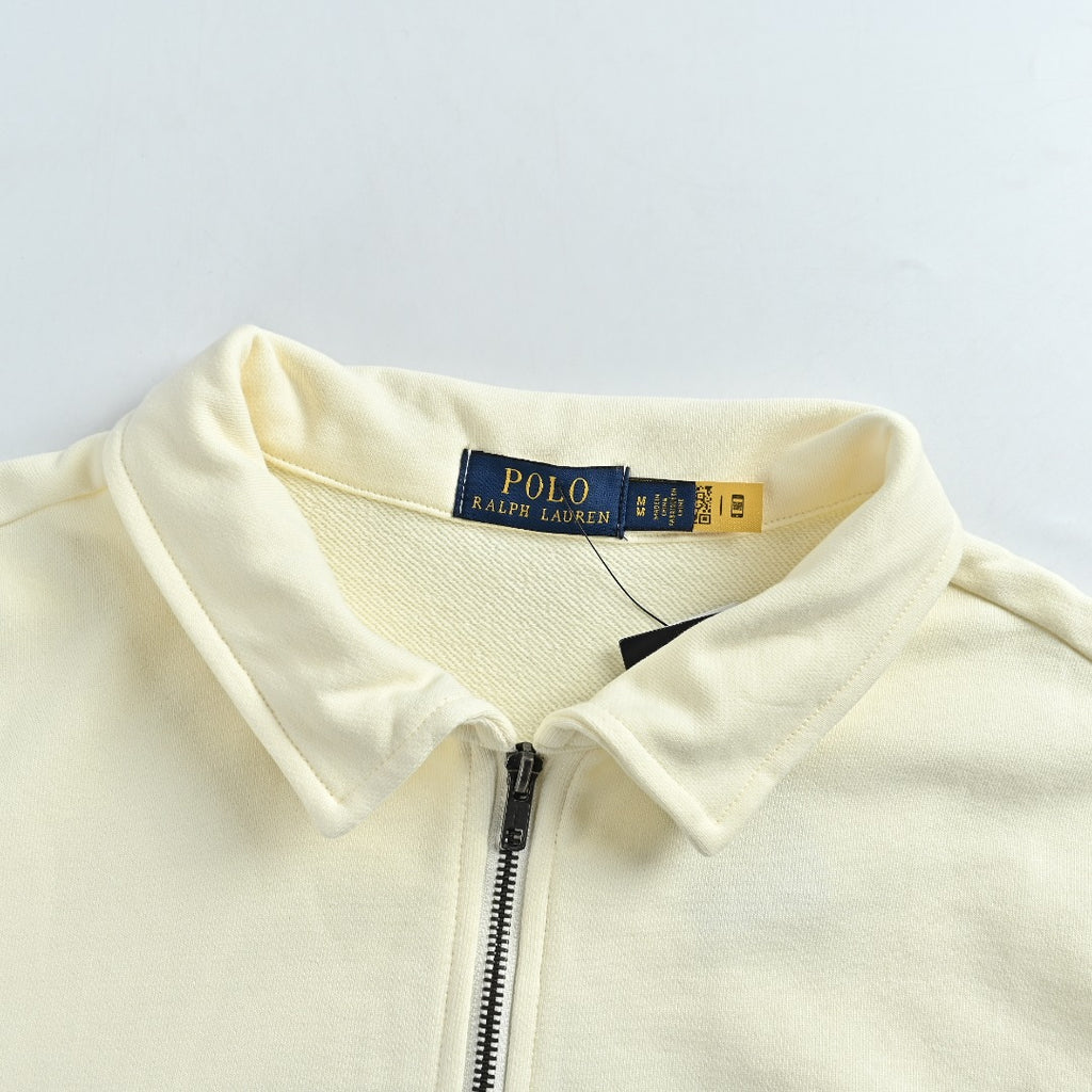Ralph Lauren Pony-Logo Half-Zip Sweatshirt | Ivory