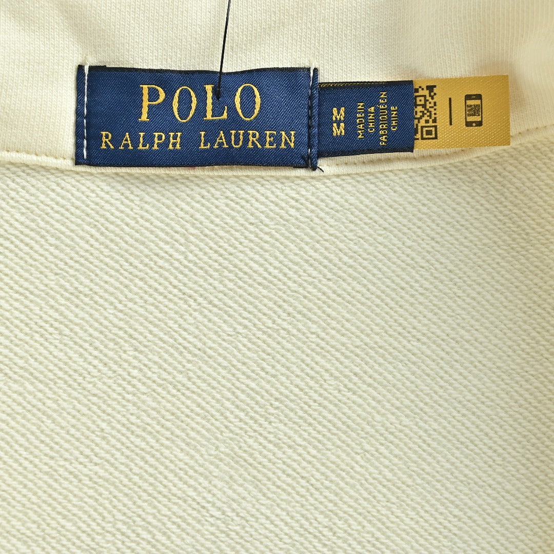 Ralph Lauren Pony-Logo Half-Zip Sweatshirt | Ivory