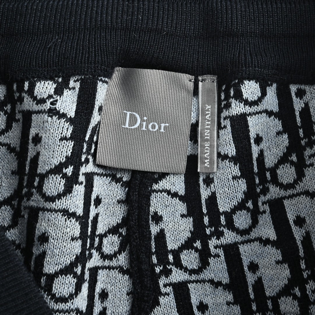 Dior CD Oblique Jacquard-Lined Blend Track Pants | Black
