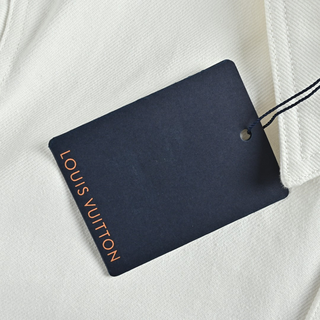 Louis Vuitton LV EQUIPE Logo-Print Three-Pocket Workwear Jacket | White