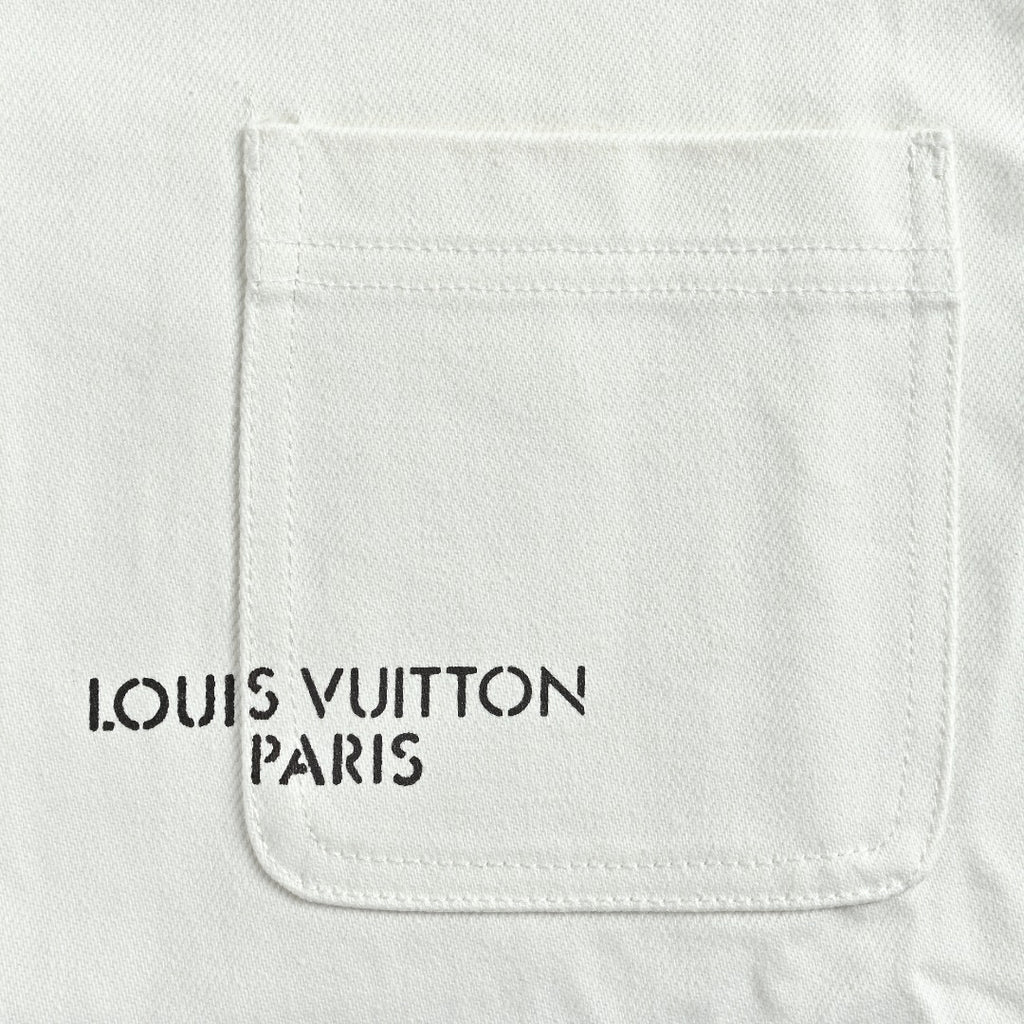 Louis Vuitton LV EQUIPE Logo-Print Three-Pocket Workwear Jacket | White