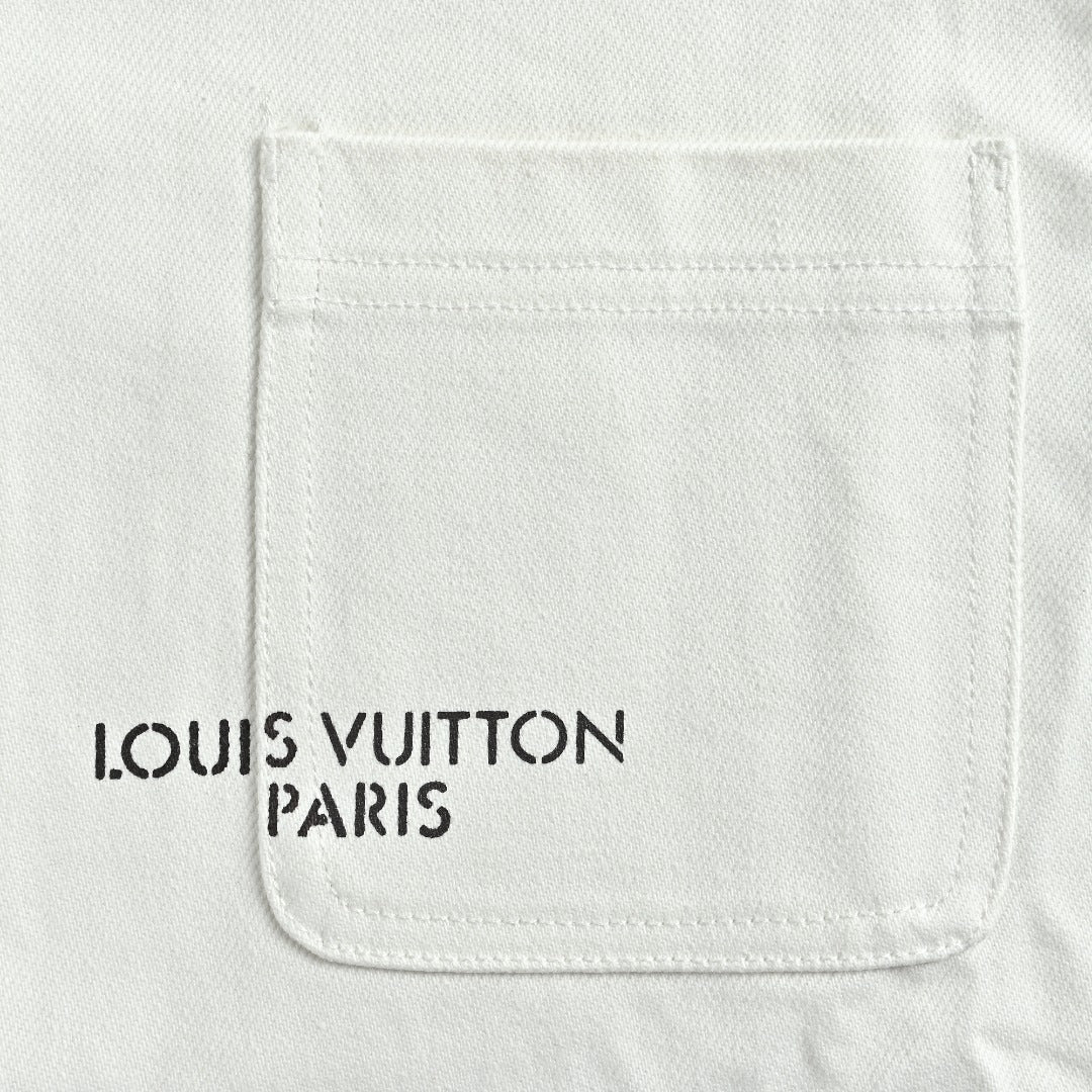 Louis Vuitton LV EQUIPE Logo-Print Three-Pocket Workwear Jacket | White