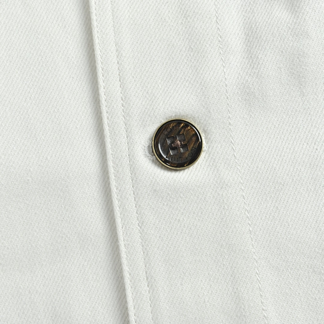 Louis Vuitton LV EQUIPE Logo-Print Three-Pocket Workwear Jacket | White