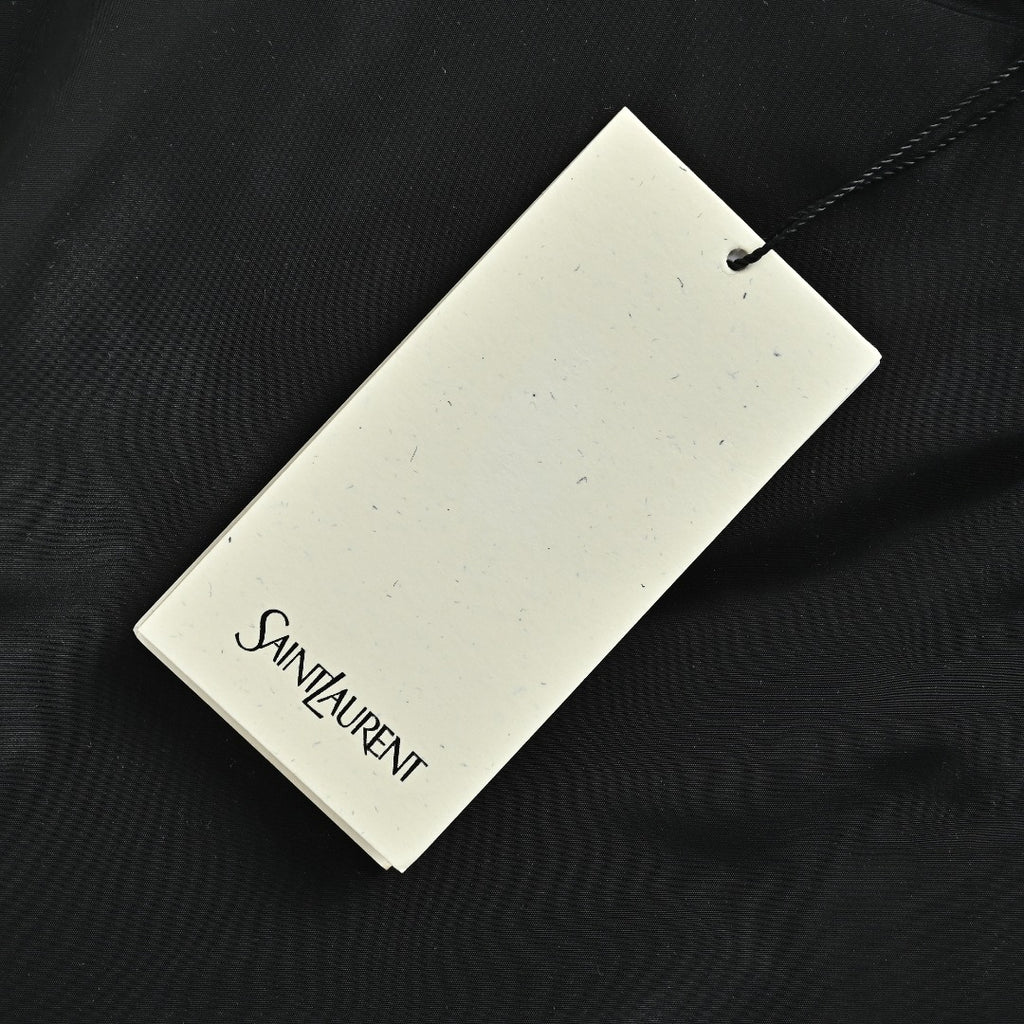 Saint Laurent Letter-Embroidered Stand-Collar Padded Jacket | Black