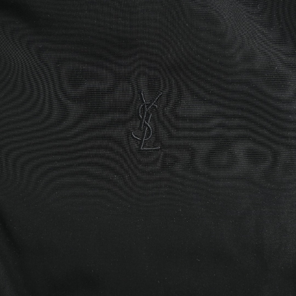 Saint Laurent Letter-Embroidered Stand-Collar Padded Jacket | Black