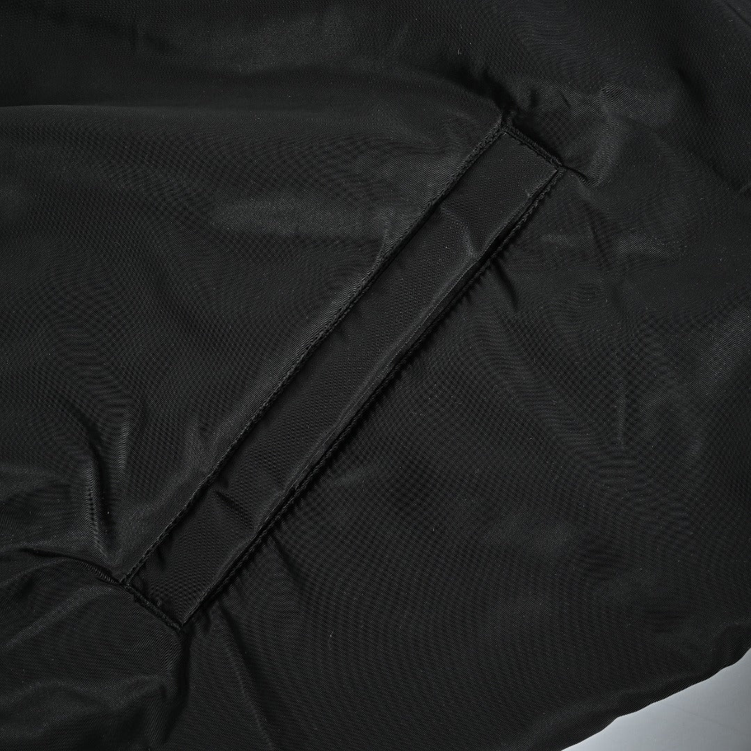 Saint Laurent Letter-Embroidered Stand-Collar Padded Jacket | Black