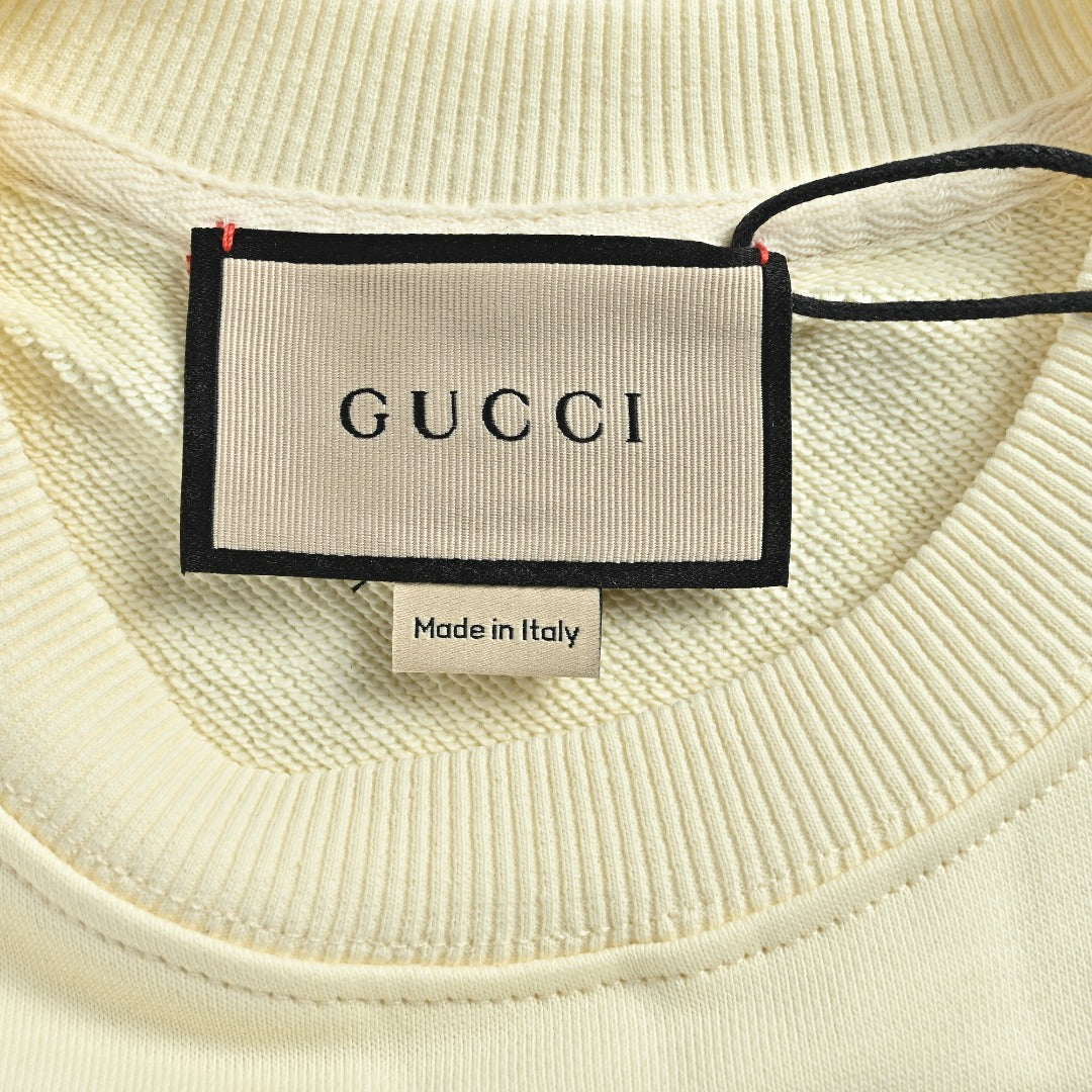 Gucci Cartoon-Cat Graphic Logo Crewneck Sweatshirt | Ivory