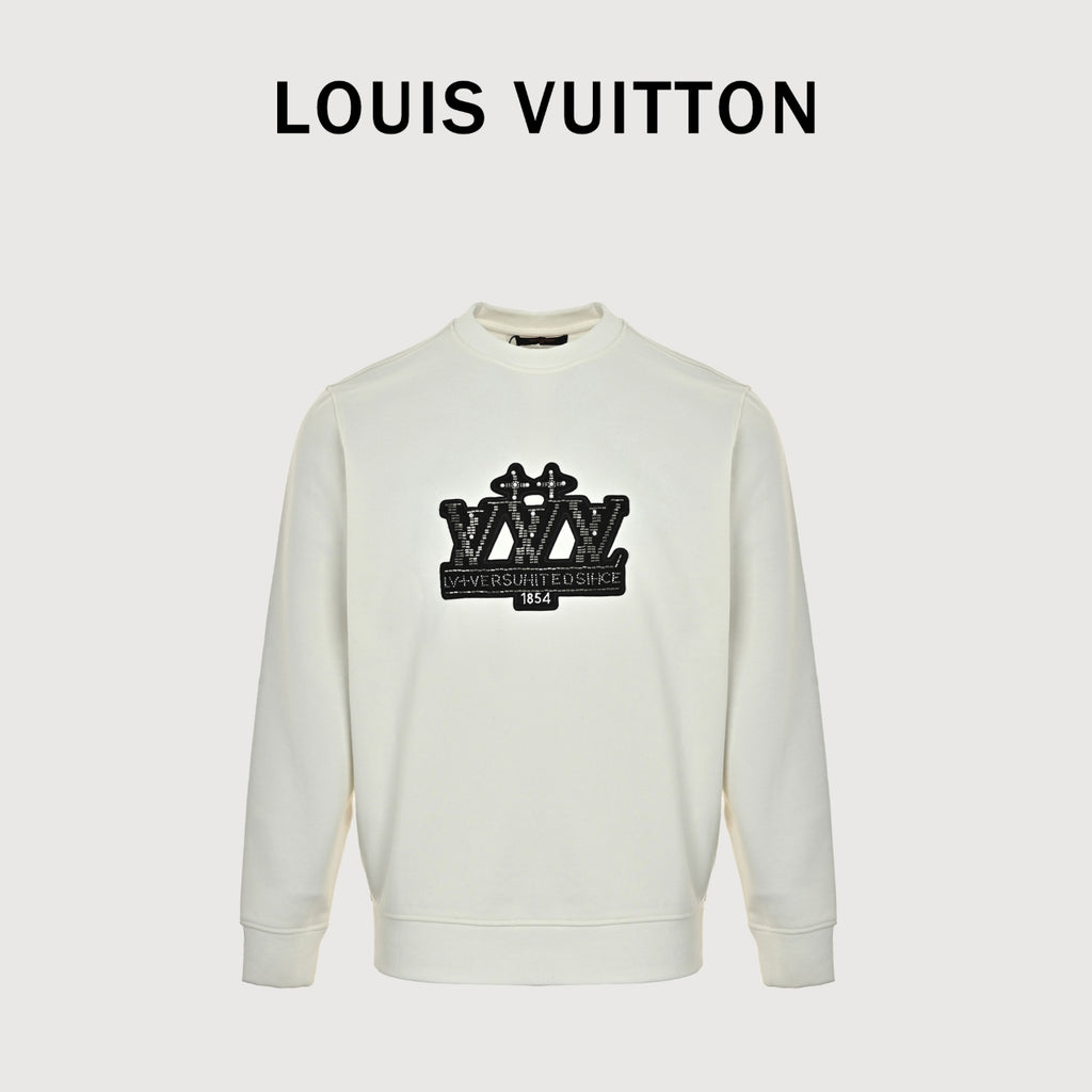 Louis Vuitton Beaded Embroidered Crewneck Sweatshirt | Ivory
