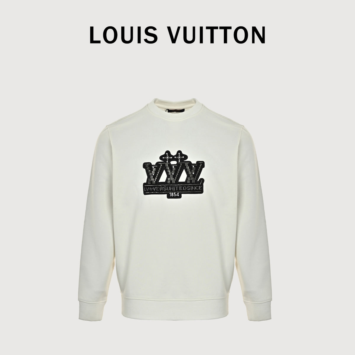 Louis Vuitton Beaded Embroidered Crewneck Sweatshirt | Ivory