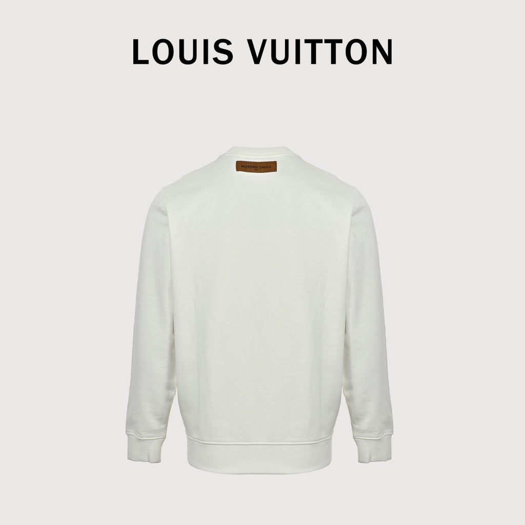Louis Vuitton Beaded Embroidered Crewneck Sweatshirt | Ivory