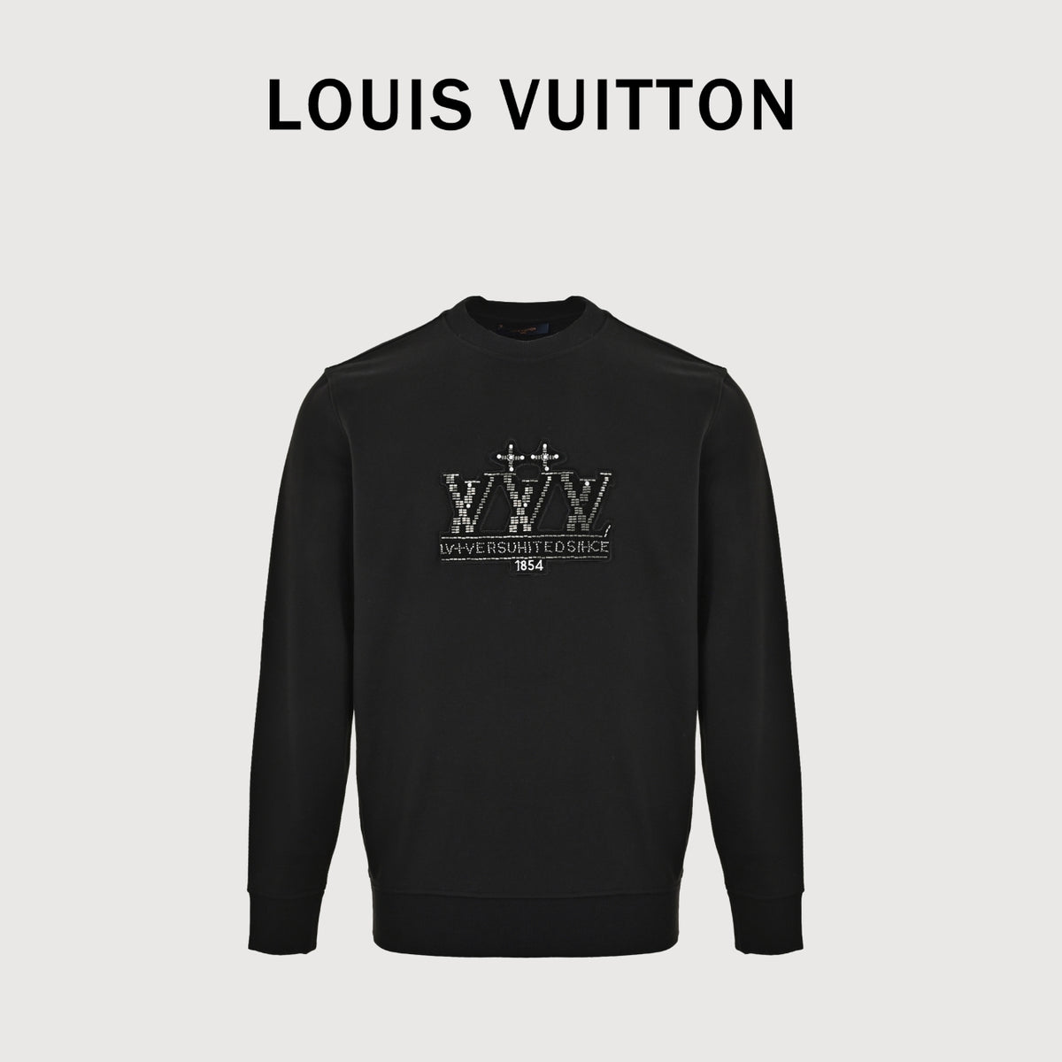Louis Vuitton Beaded Embroidered Crewneck Sweatshirt | Black