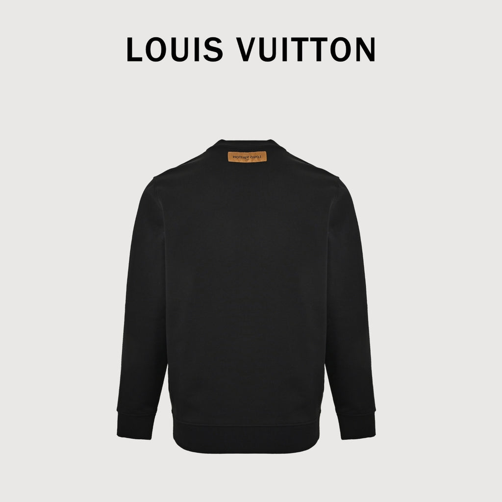 Louis Vuitton Beaded Embroidered Crewneck Sweatshirt | Black