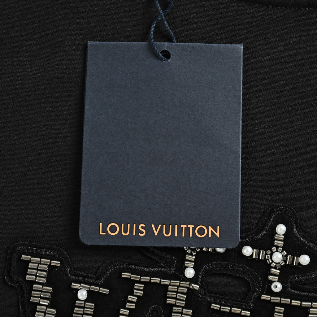 Louis Vuitton Beaded Embroidered Crewneck Sweatshirt | Black