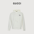 Gucci Raised Double G Embroidered Pullover Hoodie | Ivory