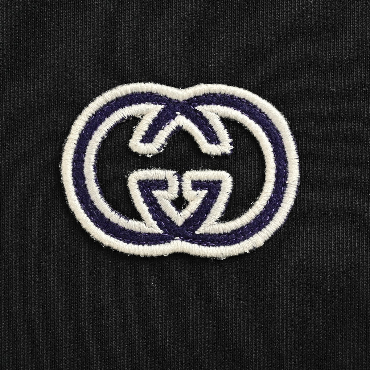 Gucci Raised Double G Embroidered Pullover Hoodie | Black