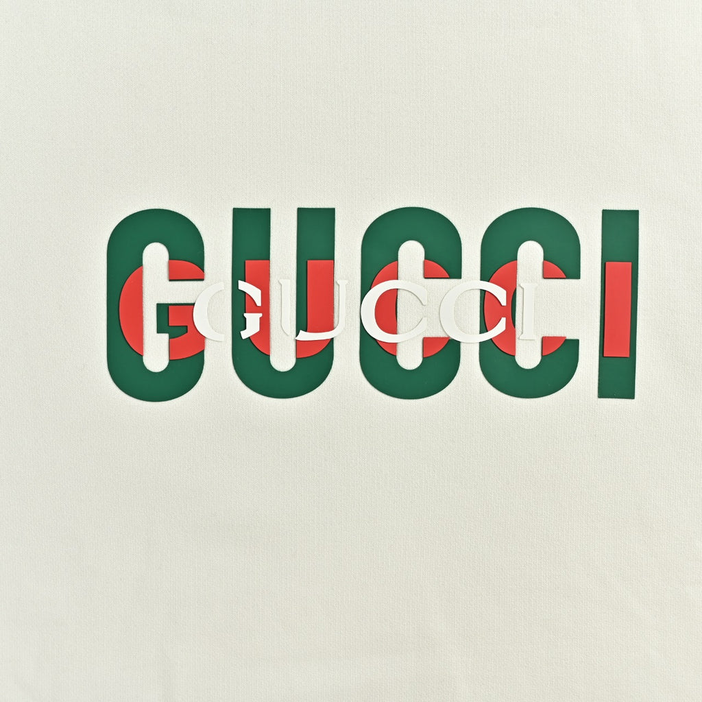 Gucci Retro Lettering Crewneck Sweatshirt | Ivory