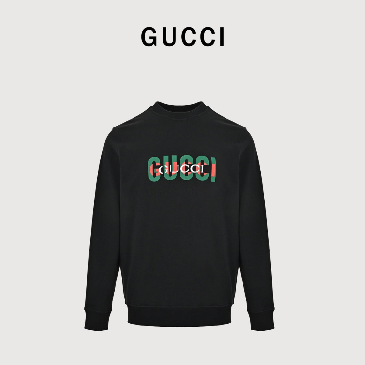 Gucci Retro Lettering Crewneck Sweatshirt | Black
