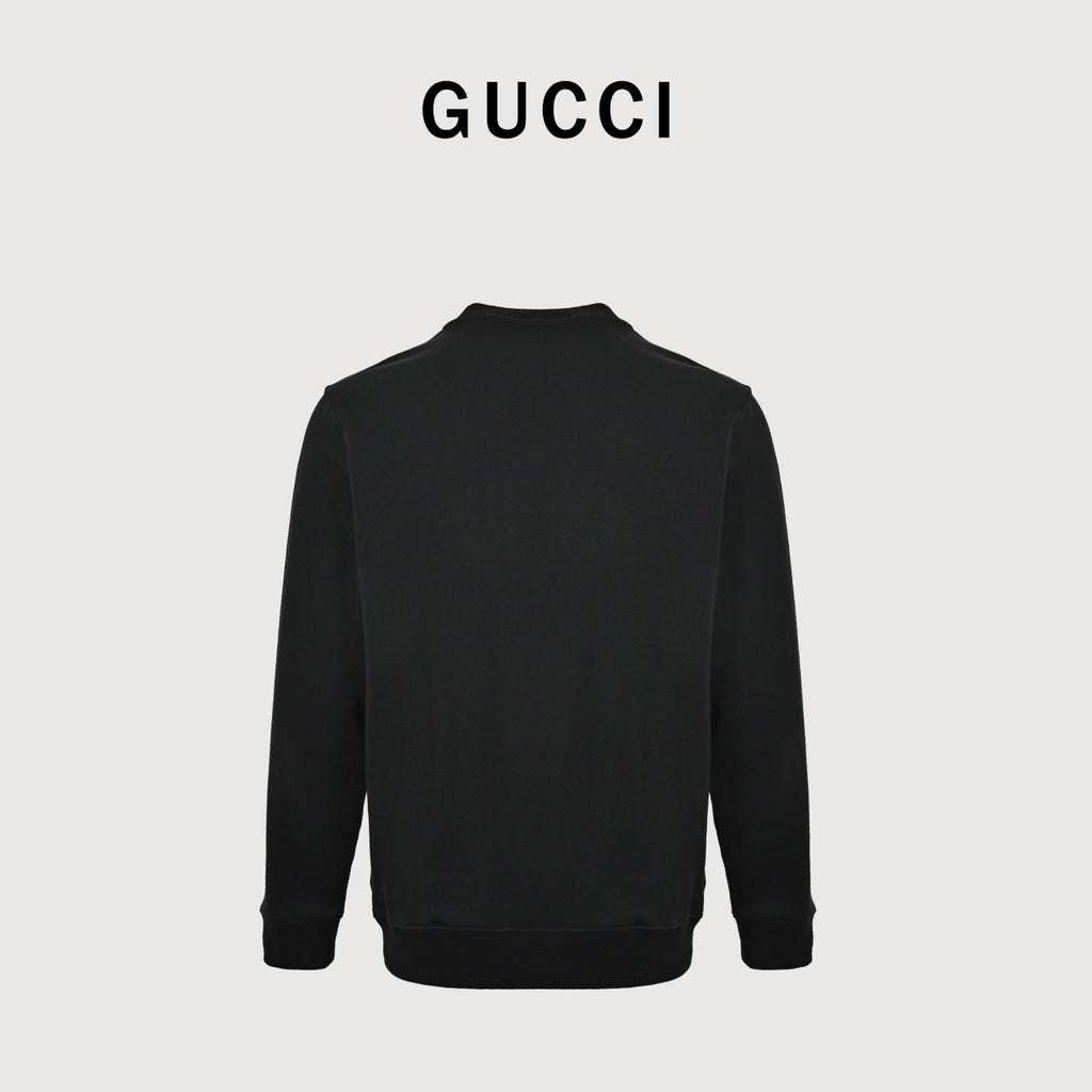 Gucci Retro Lettering Crewneck Sweatshirt | Black