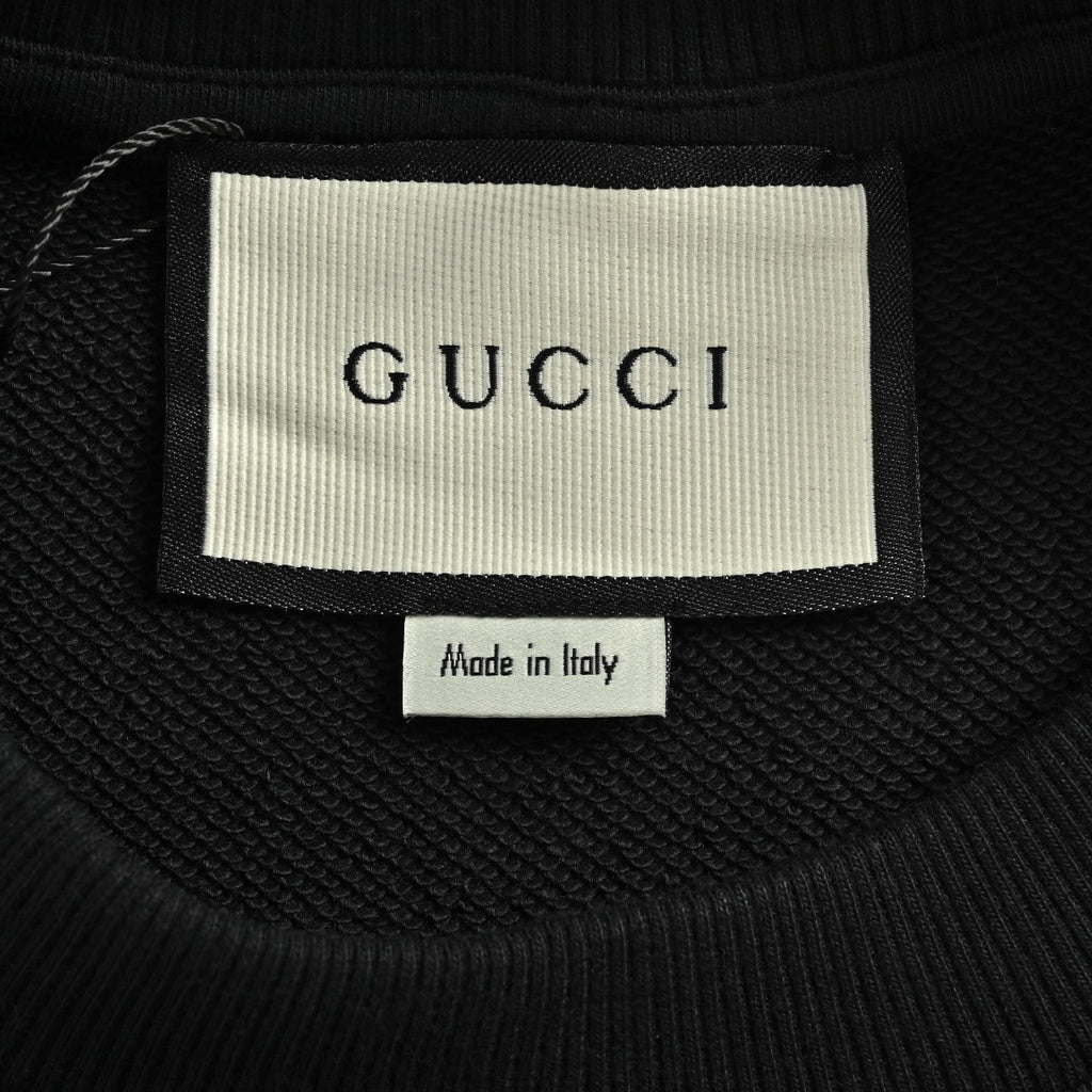 Gucci Retro Lettering Crewneck Sweatshirt | Black