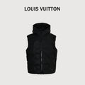 Louis Vuitton Embossed Monogram Hooded Down Vest | Black