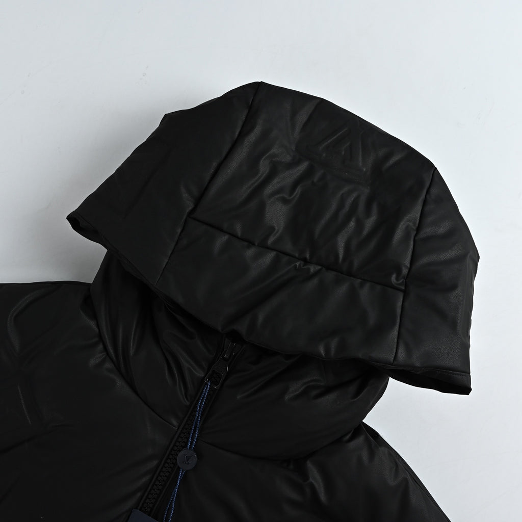 Louis Vuitton Embossed Monogram Hooded Down Vest | Black