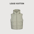 Louis Vuitton Embossed Monogram Hooded Down Vest | Light Beige