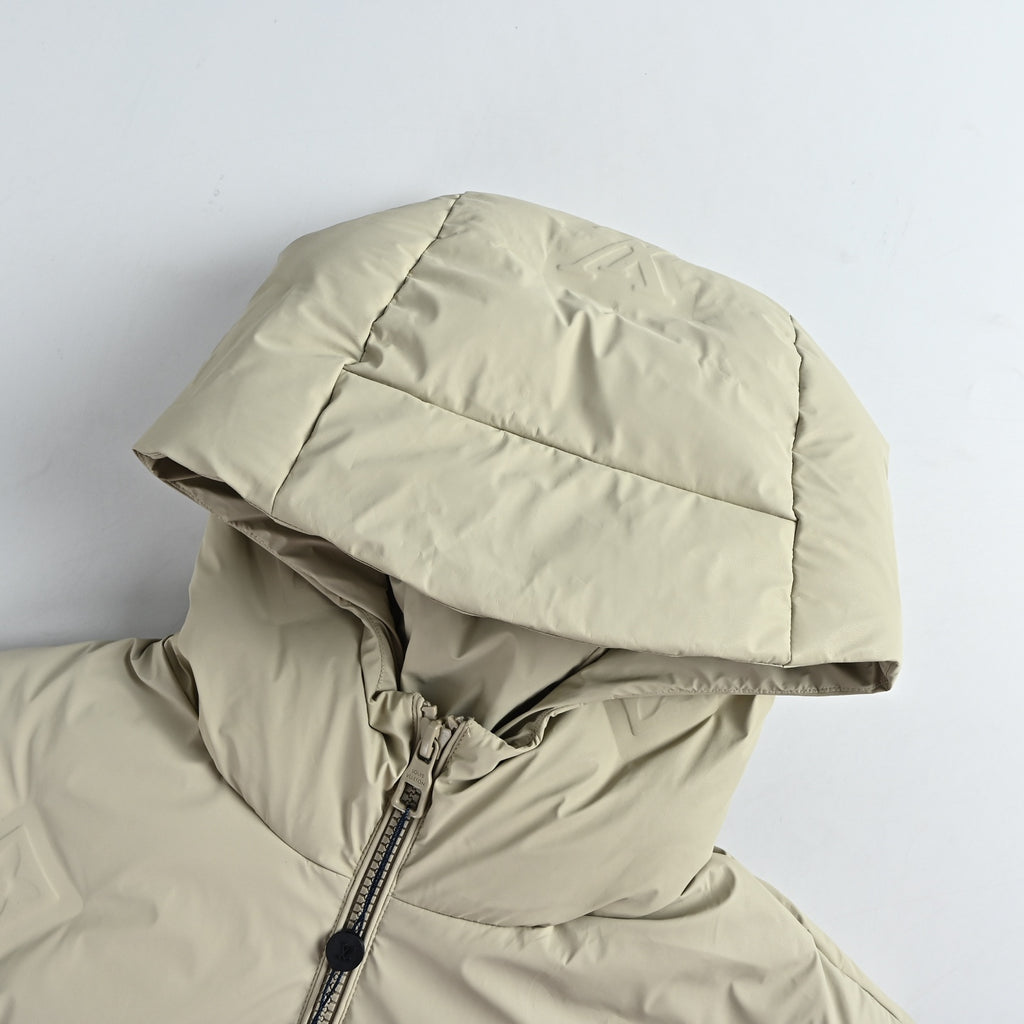 Louis Vuitton Embossed Monogram Hooded Down Vest | Light Beige