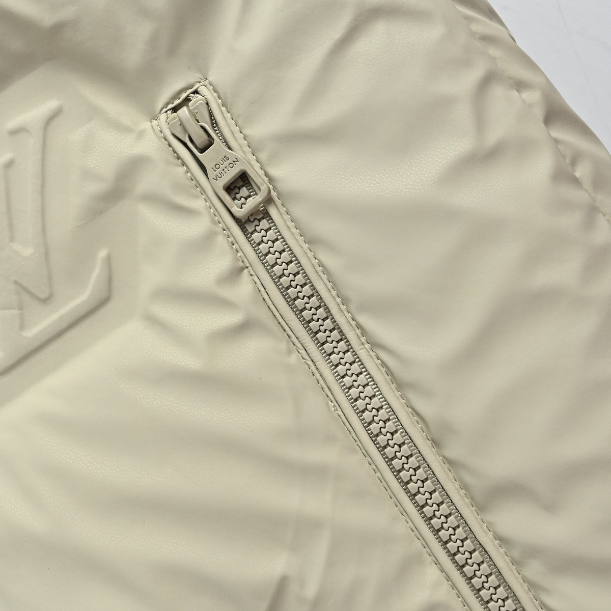 Louis Vuitton Embossed Monogram Hooded Down Vest | Light Beige