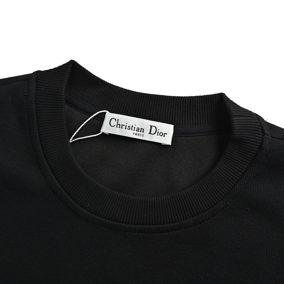 Dior Monogram Stripe Faux-Pocket Crewneck Sweatshirt | Black