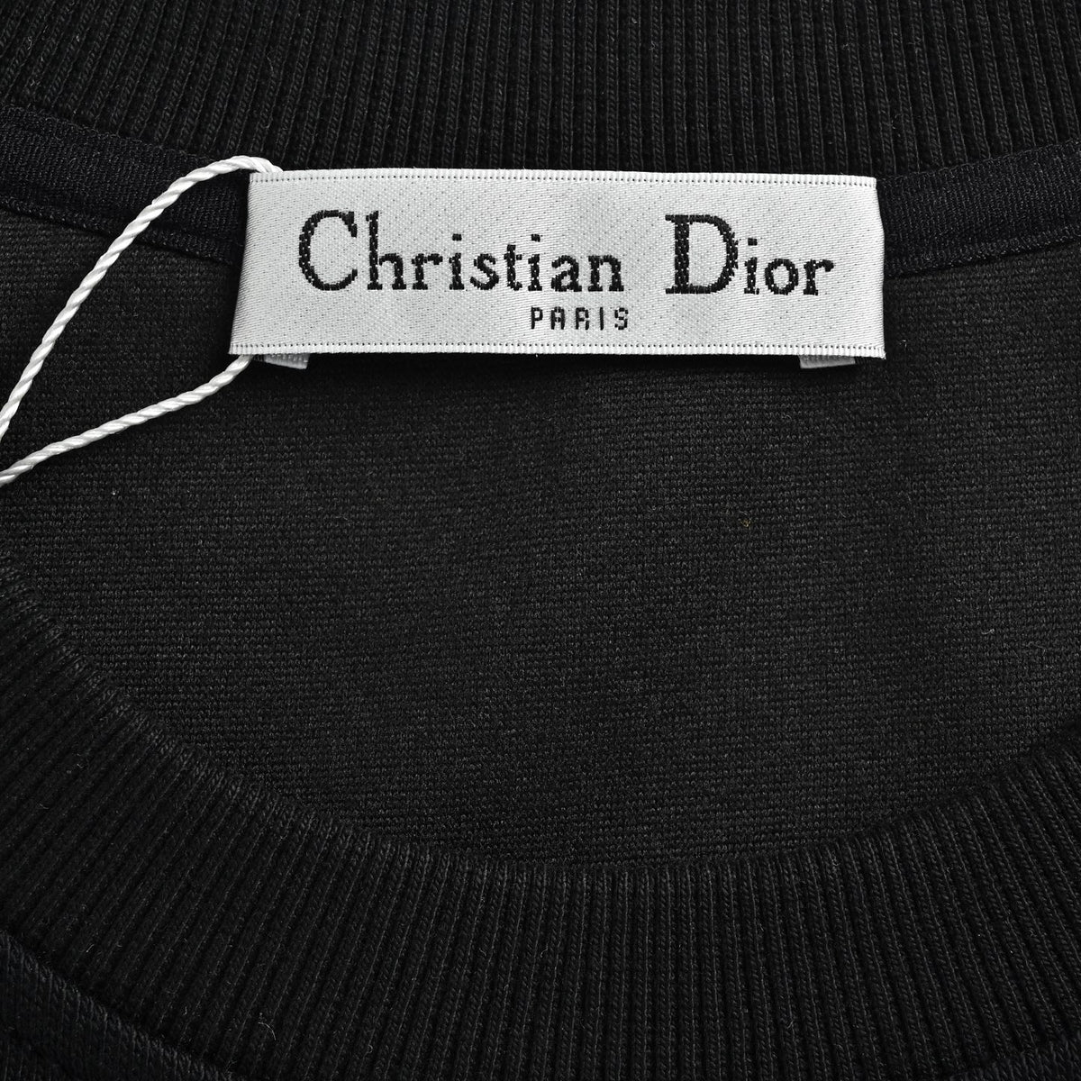 Dior Monogram Stripe Faux-Pocket Crewneck Sweatshirt | Black