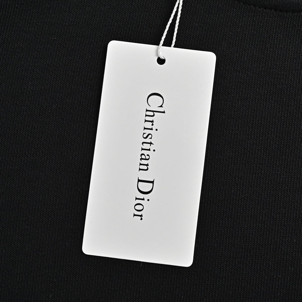 Dior Monogram Stripe Faux-Pocket Crewneck Sweatshirt | Black