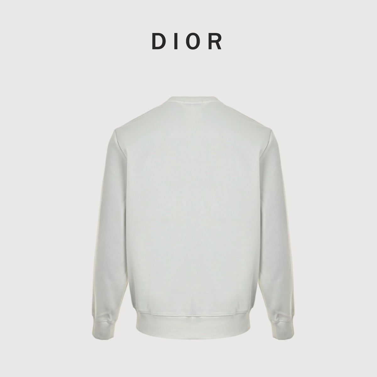 Dior Monogram Stripe Faux-Pocket Crewneck Sweatshirt | Ivory