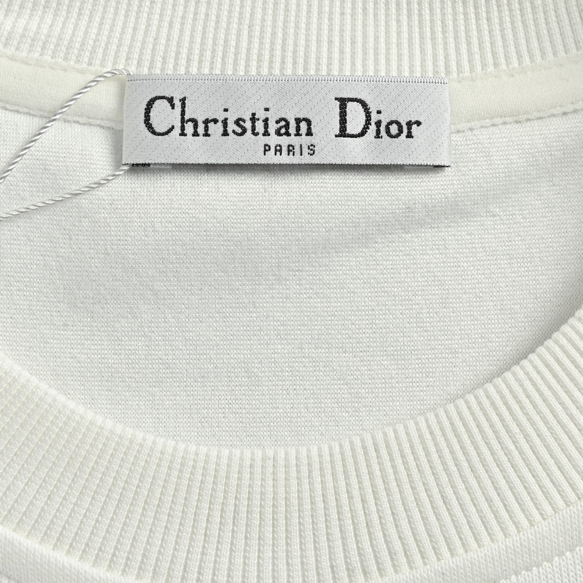 Dior Monogram Stripe Faux-Pocket Crewneck Sweatshirt | Ivory