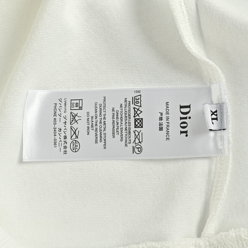 Dior Monogram Stripe Faux-Pocket Crewneck Sweatshirt | Ivory