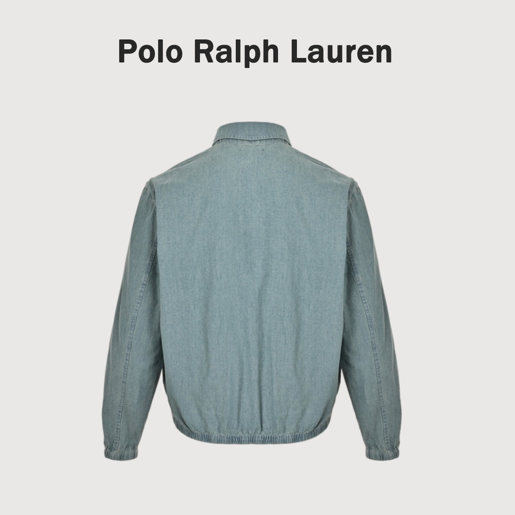 Ralph Lauren Multicolor Logo Embroidered Denim Jacket | Blue-Grey