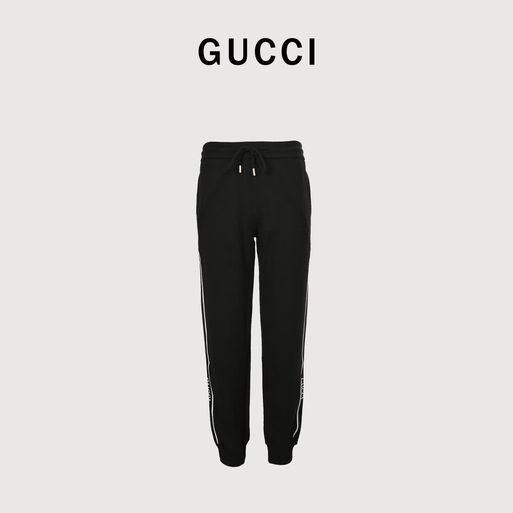 Gucci Unisex Side-Stripe Drawstring Jogger Pants | Black