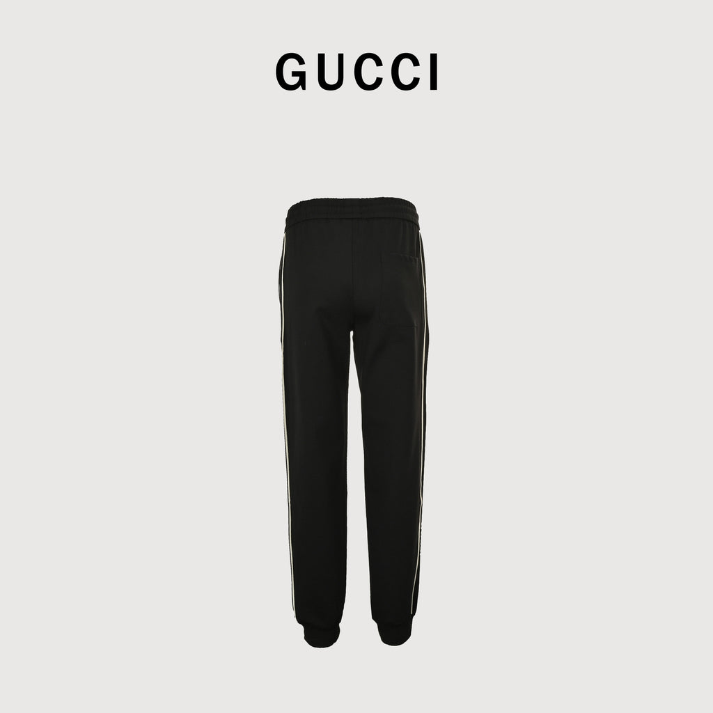 Gucci Unisex Side-Stripe Drawstring Jogger Pants | Black