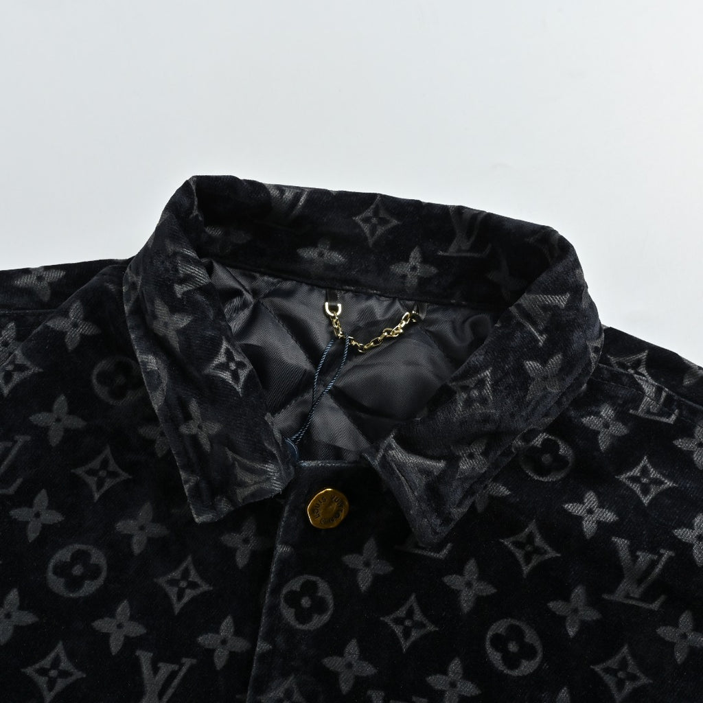 Louis Vuitton Campfire Flocked Monogram Padded Denim Jacket
