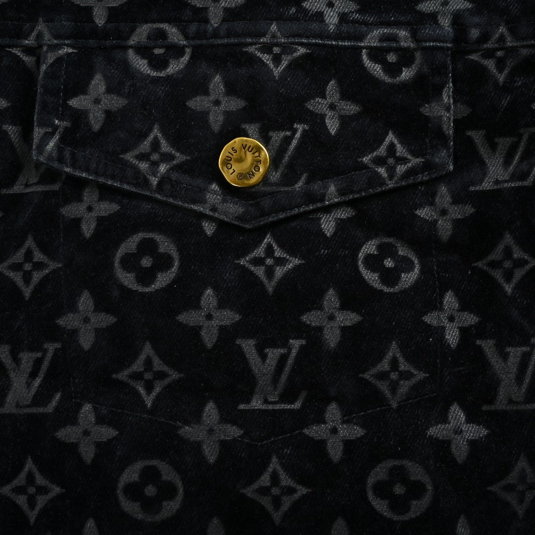 Louis Vuitton Campfire Flocked Monogram Padded Denim Jacket