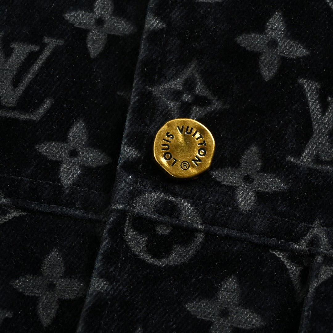 Louis Vuitton Campfire Flocked Monogram Padded Denim Jacket
